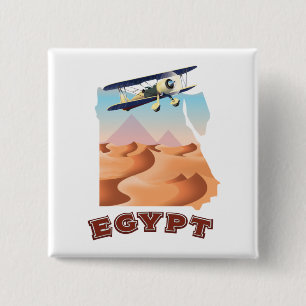 Badge Carré 5 Cm Affiche de voyage Carte vintage de l'Égypte