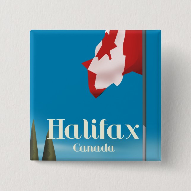 Badge Carré 5 Cm Affiche de voyage de Halifax Canada (Devant)