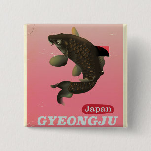 Badge Carré 5 Cm Affiche de voyage de style vintage Gyeongju Corée