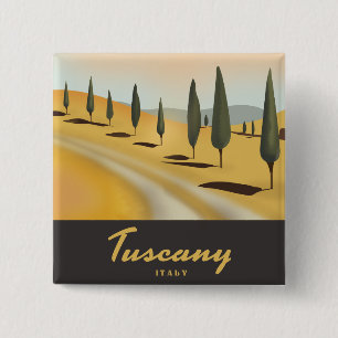 Badge Carré 5 Cm Affiche de voyage de style vintage Toscane Italie