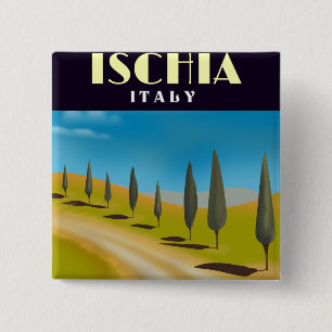 Badge Carré 5 Cm Affiche de voyage Ischia Italie