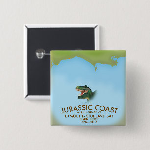 Badge Carré 5 Cm Affiche de voyage Jurassic Coast Angleterre côte s