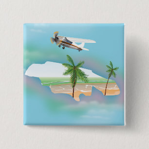 Badge Carré 5 Cm Affiche de voyage vintage de Jamaïque