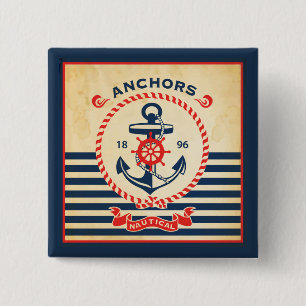 Badge Carré 5 Cm Affiche nautique vintage