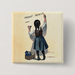 Badge Carré 5 Cm Affiche vintage Chocolat Menier française Art Boui