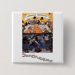 Badge Carré 5 Cm Affiches de propagande d'Union Soviétique de