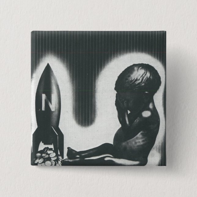 Badge Carré 5 Cm Affiches de propagande d'Union Soviétique de (Devant)