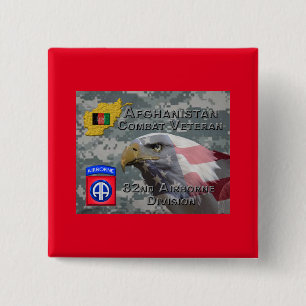 Badge Carré 5 Cm " Afghanistan Combat Veteran " - 82e Divis aéropor