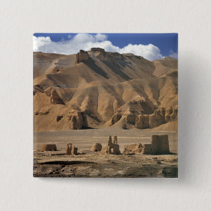 Badge Carré 5 Cm Afghanistan, vallée de Bamian. Terre antique
