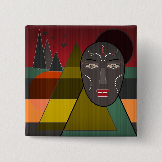 Badge Carré 5 Cm Africain (Devant)