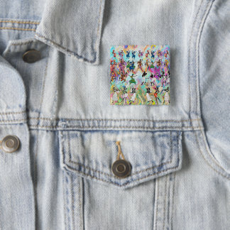 Badge Carré 5 Cm African Feast: Rhythms of Unity