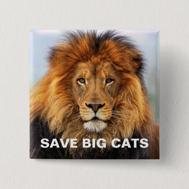 Badge Carré 5 Cm African Lion 1 (Devant)