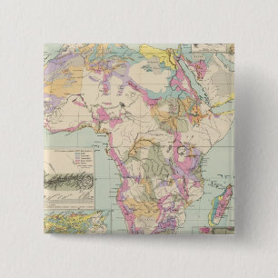 Badge Carré 5 Cm Afrika - Carte Atlas de l'Afrique