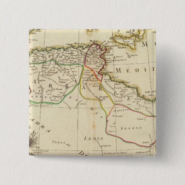 Badge Carré 5 Cm Afrique du Nord (Devant)