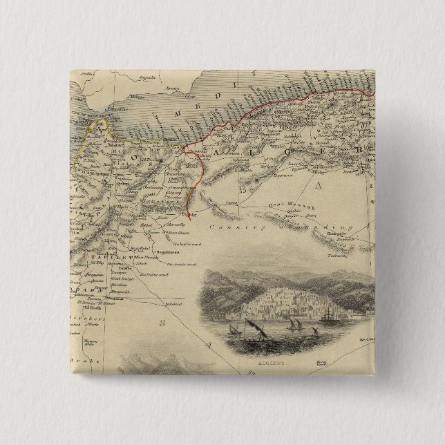 Badge Carré 5 Cm Afrique du Nord (Devant)