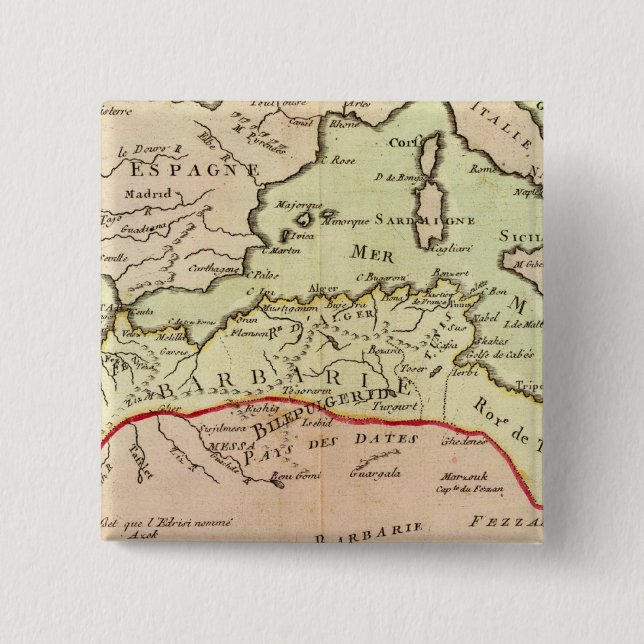 Badge Carré 5 Cm Afrique du Nord 2 (Devant)