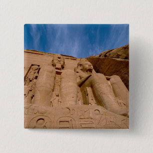 Badge Carré 5 Cm Afrique, Égypte, Abu Simbel, Ramsès II et