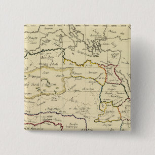 Badge Carré 5 Cm Afrique, Méditerranée