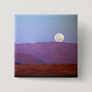Badge Carré 5 Cm Afrique, Namibie, Sossusvlei. Une pleine lune repo