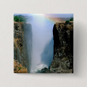 Badge Carré 5 Cm Afrique, Zambie, Parc national des chutes Victoria