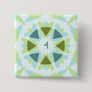Badge Carré 5 Cm Age personnalisé Soft Blue Green Star Enfant anniv