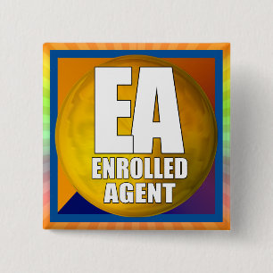 BADGE CARRÉ 5 CM AGENT INSCRIT AU LOGO EA