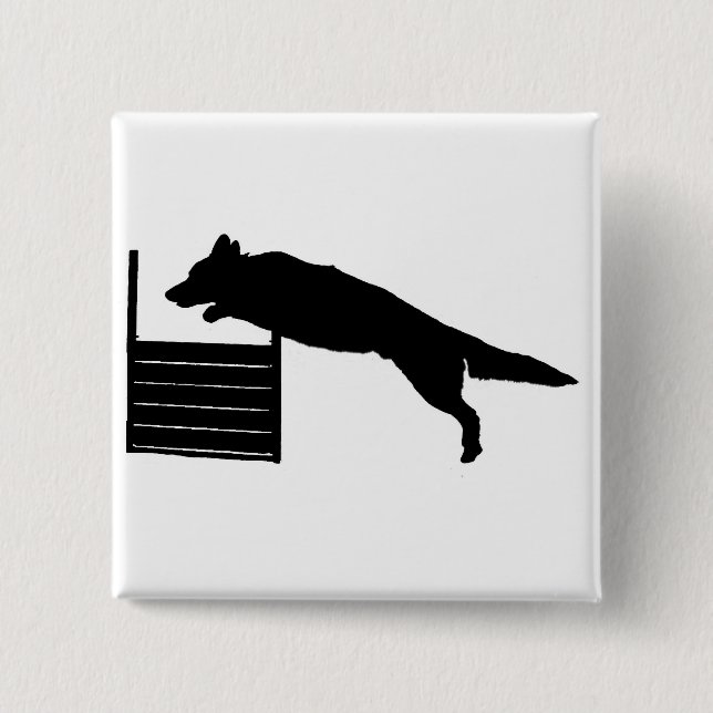 Badge Carré 5 Cm Agilité de chien (Devant)
