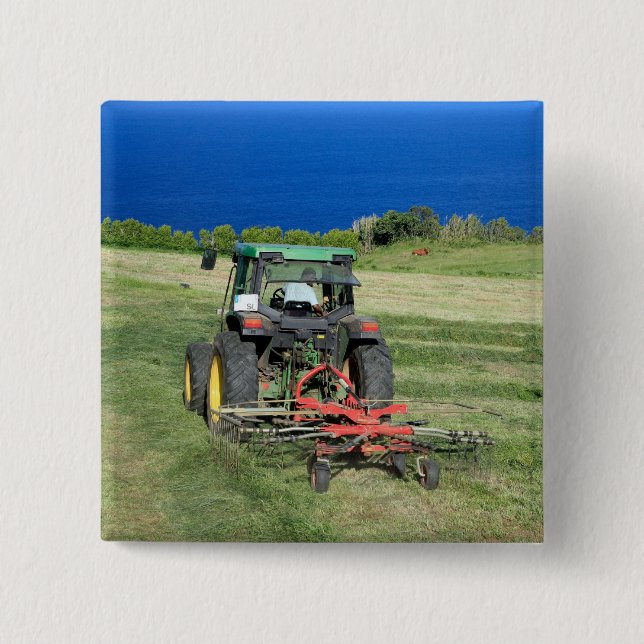 Badge Carré 5 Cm Agriculteur (Devant)
