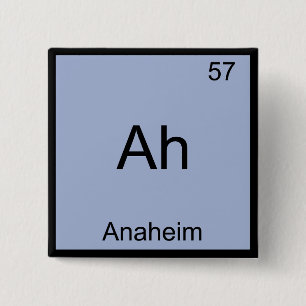Badge Carré 5 Cm Ah - Anaheim City Chimie Élément Symbole Tee