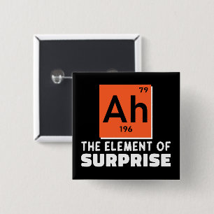 Badge Carré 5 Cm Ah Élément De Chimie Surprise Drôle Étudiant