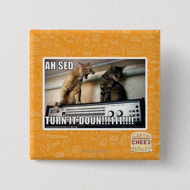 Badge Carré 5 Cm Ah tour de Sed il vers le bas ! ! (Devant)