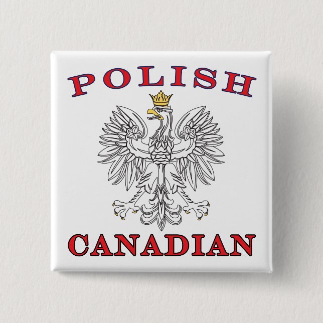 Badge Carré 5 Cm Aigle blanc polonais (Devant)