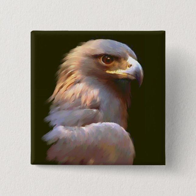 Badge Carré 5 Cm Aigle d'or (Devant)