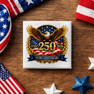 Badge Carré 5 Cm Aigle emblématique du 250e anniversaire des États-