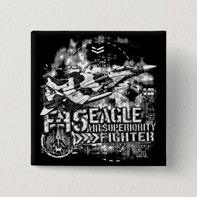 Badge Carré 5 Cm Aigle F-15 (Devant)