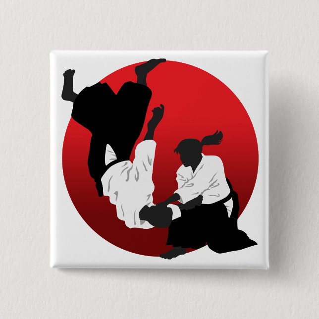 Badge Carré 5 Cm Aikido (Devant)