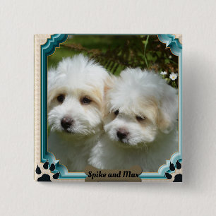 Badge Carré 5 Cm Aimant customisé de Cavachon, aimant customisé d