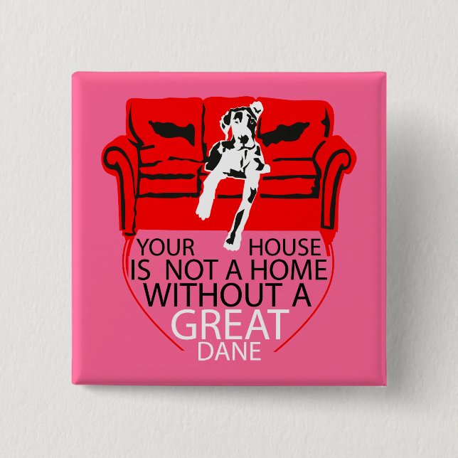 Badge Carré 5 Cm Aimant pour réfrigérateur Dogge (Devant)