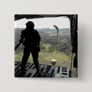 Badge Carré 5 Cm Airman regarde une chute d'entraînement