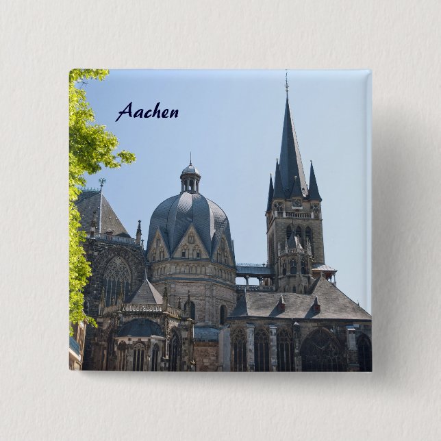 Badge Carré 5 Cm Aix-la-Chapelle (Devant)