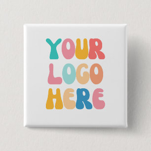 Badge Carré 5 Cm Ajouter votre entreprise Logo Moderne Minimal Simp