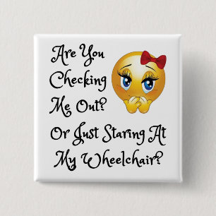 Badge Carré 5 Cm Ajustez le bouton de 2 pouces - en me vérifiant ?