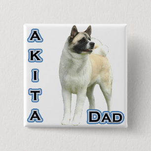 Badge Carré 5 Cm Akita Papa 4