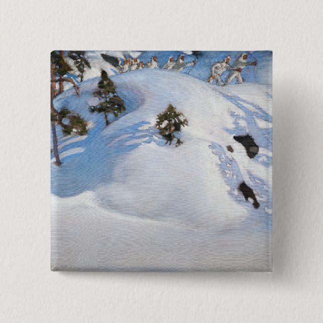 Badge Carré 5 Cm Akseli Gallen-Kallela - Février Vision (Devant)