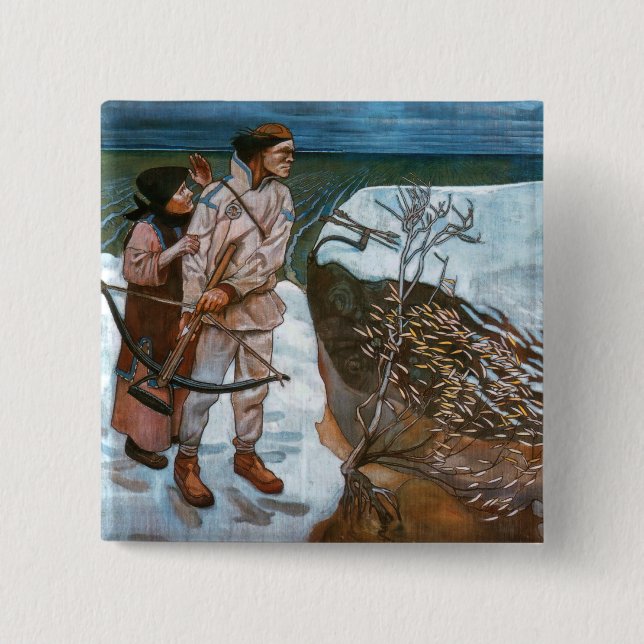 Badge Carré 5 Cm Akseli Gallen-Kallela - Joukahainen's Revenge (Devant)