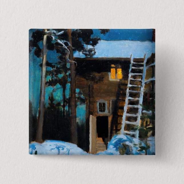 Badge Carré 5 Cm Akseli Gallen-Kallela - Kalela en hiver (Devant)