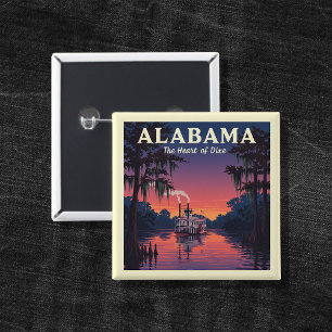 Badge Carré 5 Cm Alabama vintage