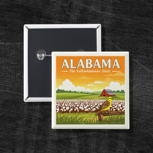 Badge Carré 5 Cm Alabama vintage (Créateur téléchargé)