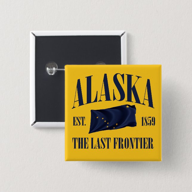 Badge Carré 5 Cm Alaska (Devant & derrière)