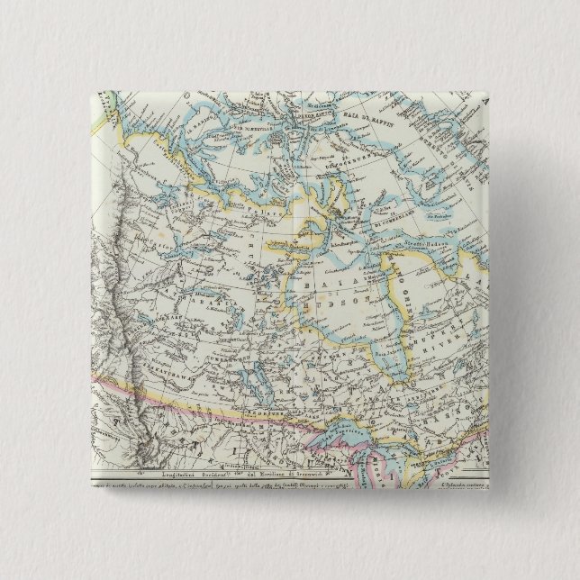 Badge Carré 5 Cm Alaska, Canada, Groenland (Devant)